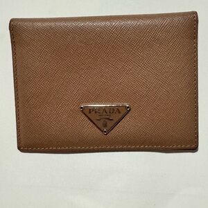 Prada Tan Leather Card Holder